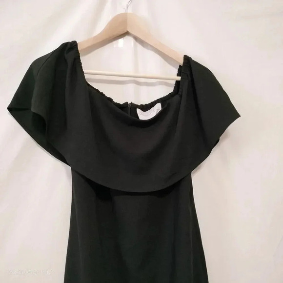 Charles Henry Size Small Black Bid Neckline Lined Short Sleeves Minimalist Dress - Picture 2 of 9